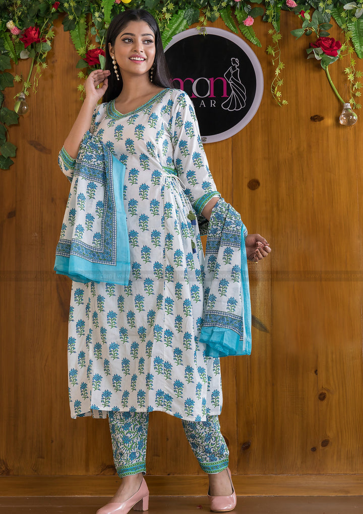 Way Too Spring Jaipuri Afghani Kurti Set