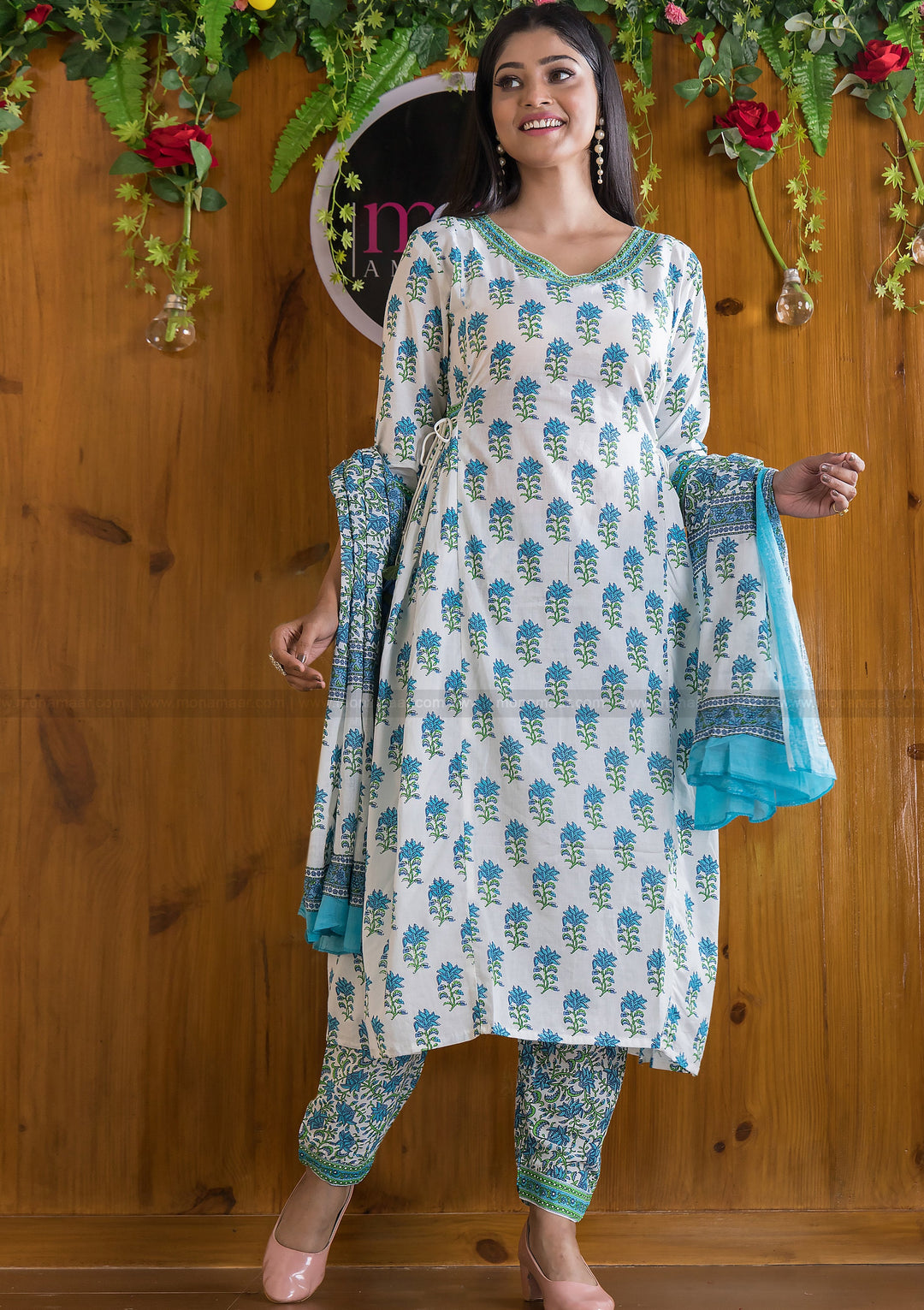 Way Too Spring Jaipuri Afghani Kurti Set