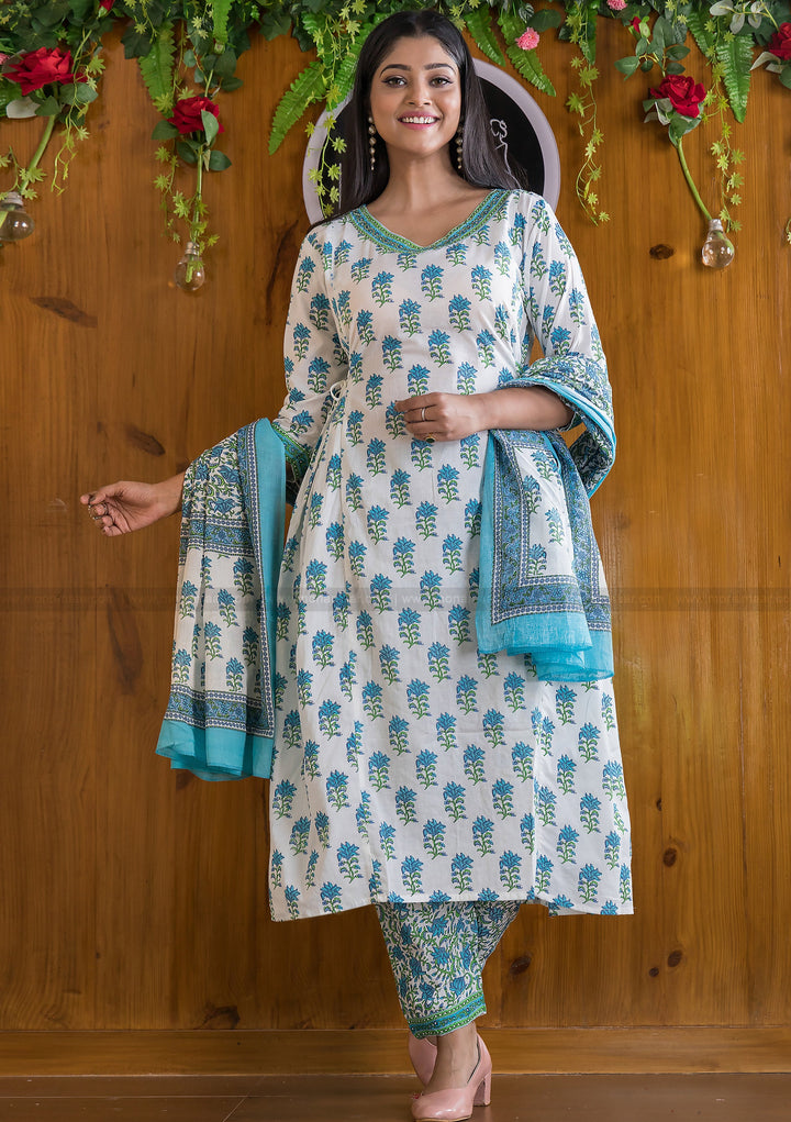 Way Too Spring Jaipuri Afghani Kurti Set