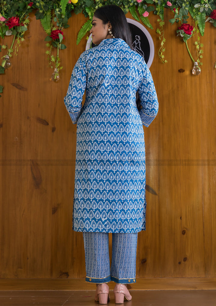 Indigo Gini Kurti Set