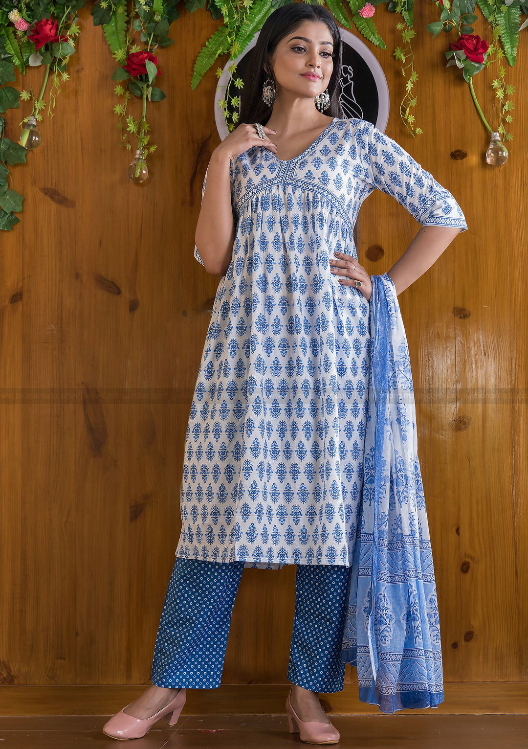 Dreamy Alia Cut Trendy Kurti Set (Insight Blue Edition)