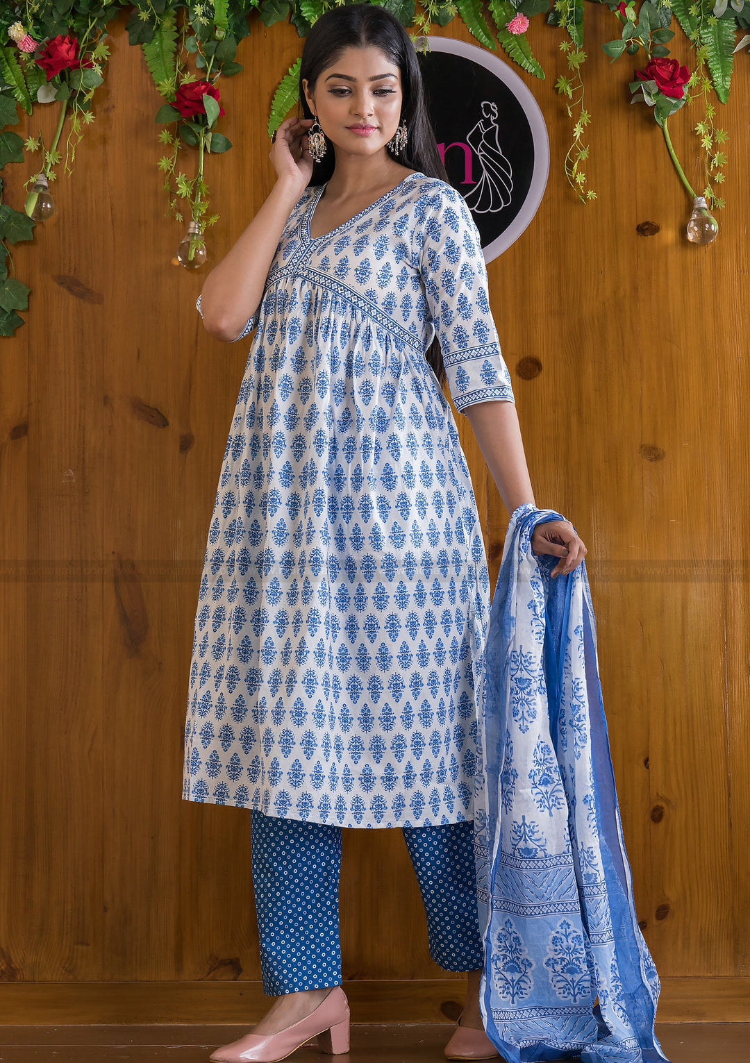 Dreamy Alia Cut Trendy Kurti Set (Insight Blue Edition)