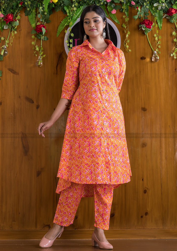 Smartness Overloaded(Swag Of orange) Co-Ord Set