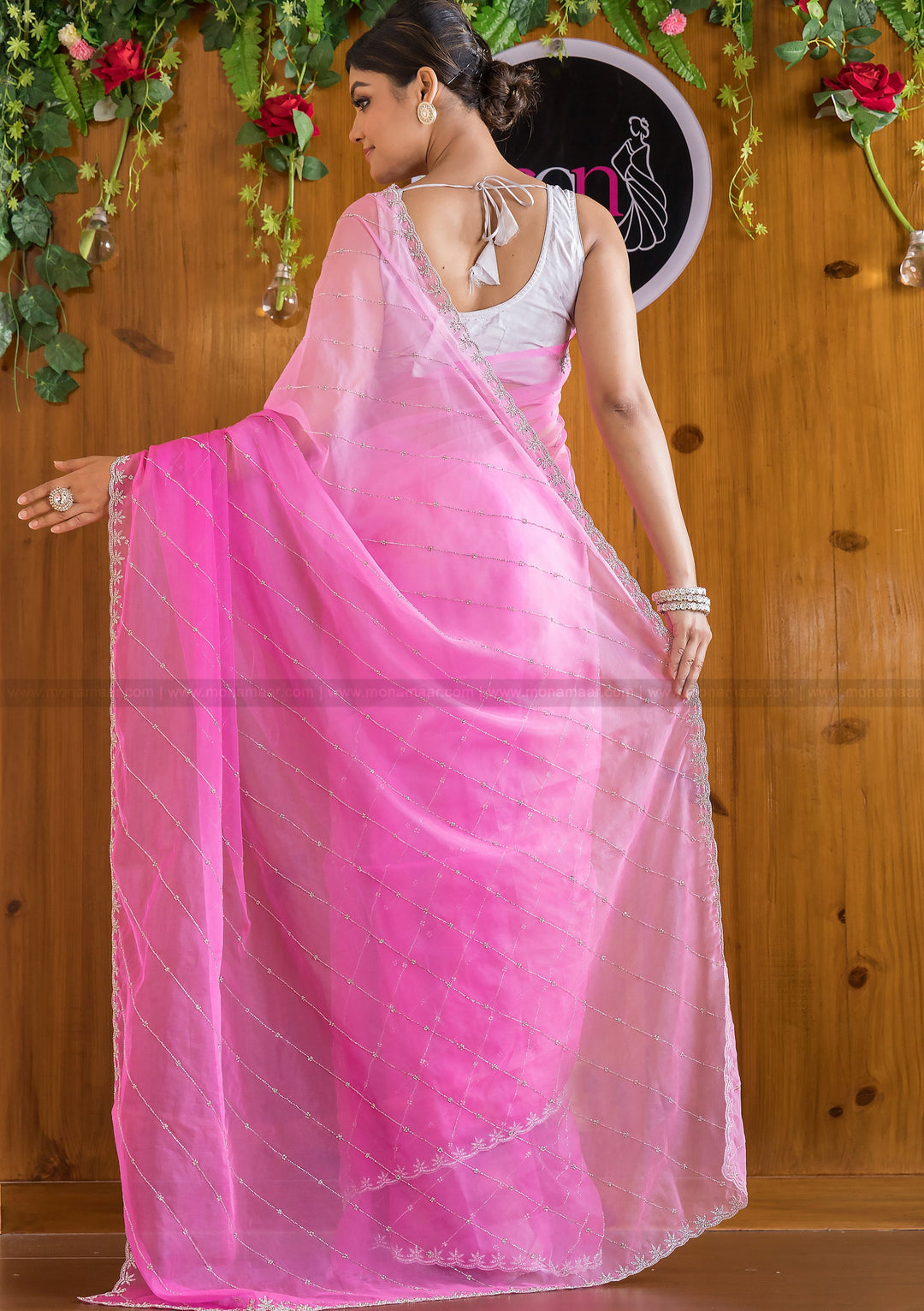 Exploring Ombre Color Party Wear Saree(Pinch Of Pink)