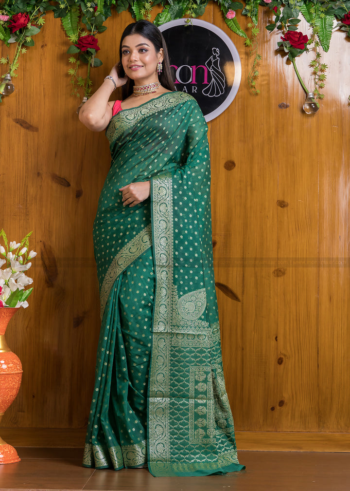 Exclusive Koniya Semi Georgette Banarasi  Saree