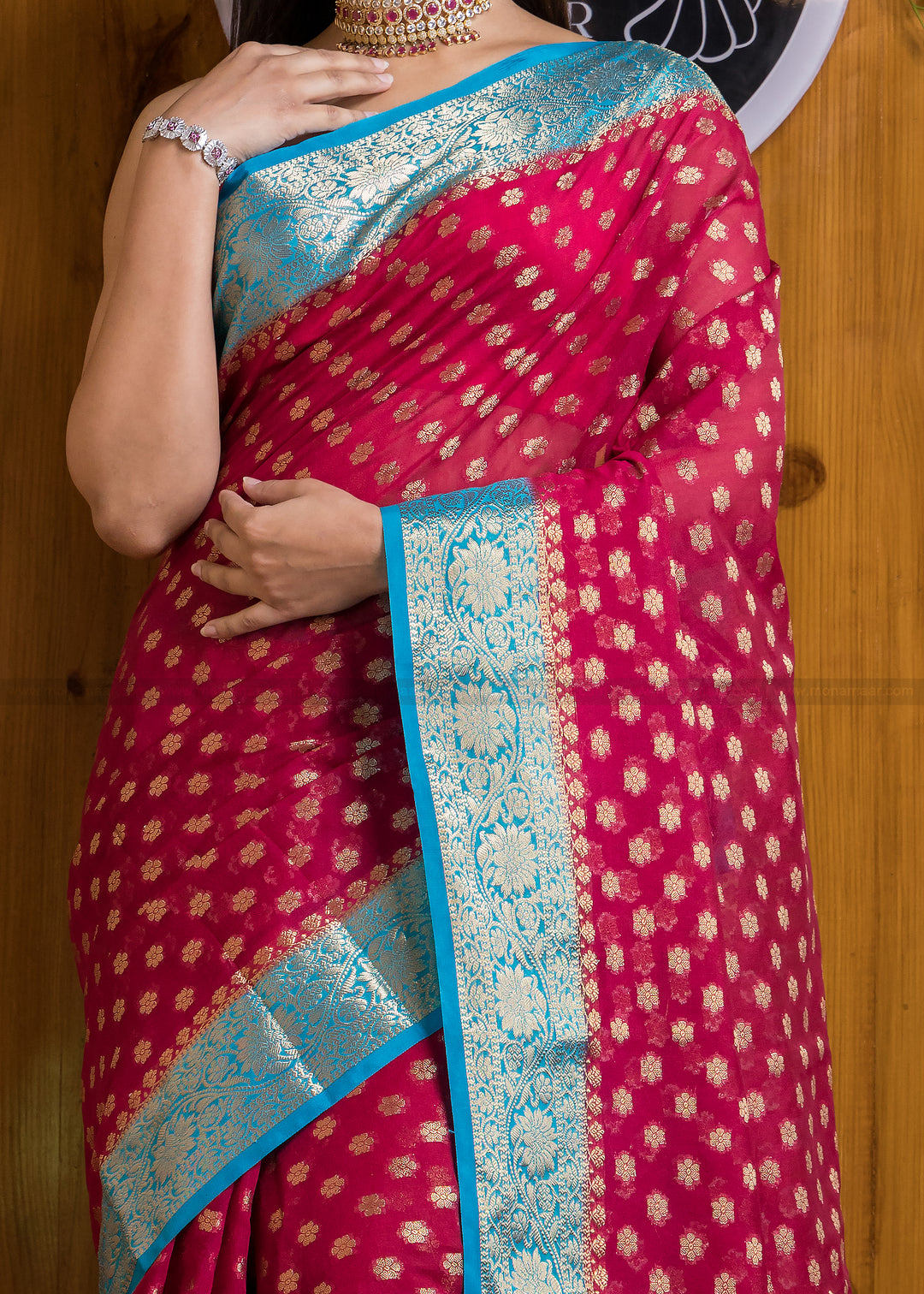 Craving For Maroon Semi Khaddi Georgette Banarasi  Saree