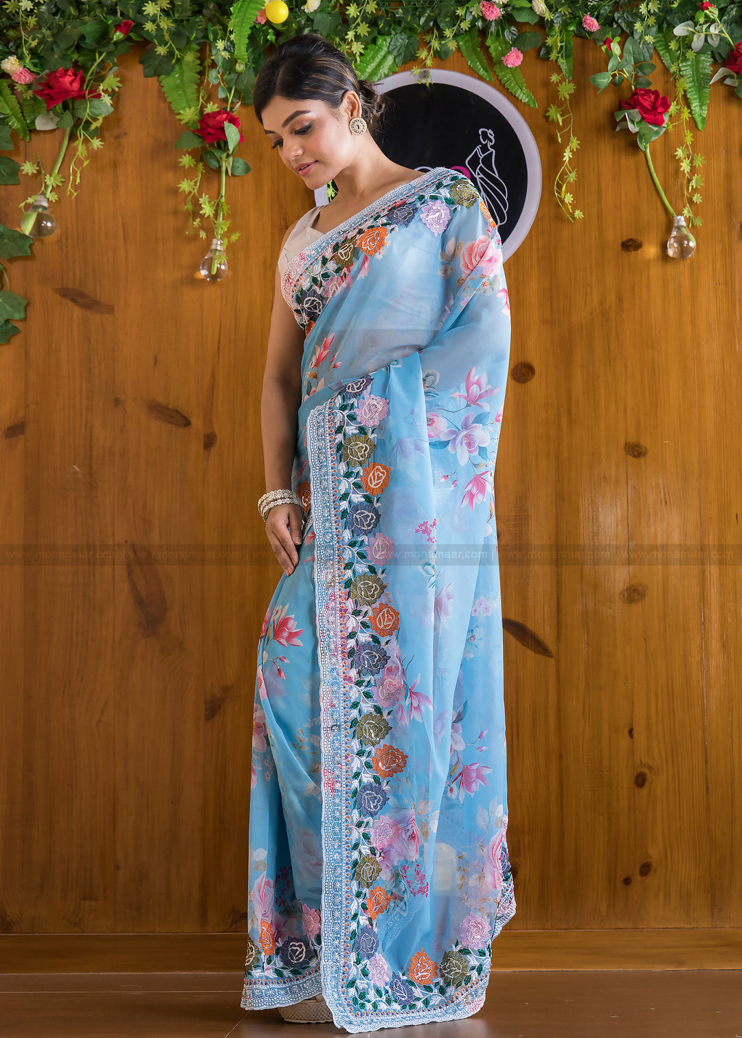 Magical Sky Georgette silk saree