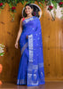 Free Spirited Blue Banarasi Semi Georgette Soft Silk  Saree