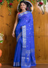 Free Spirited Blue Banarasi Semi Georgette Soft Silk  Saree