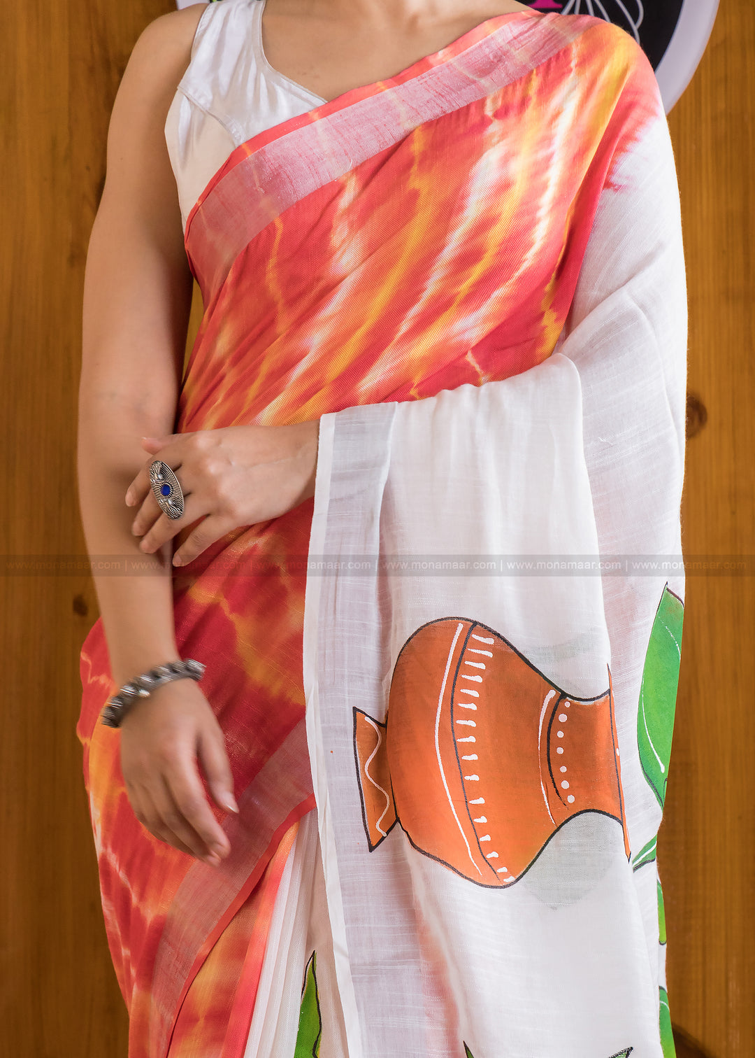 Baishakhi special Exclusive hand painted  Saree