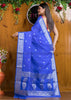 Free Spirited Blue Banarasi Semi Georgette Soft Silk  Saree