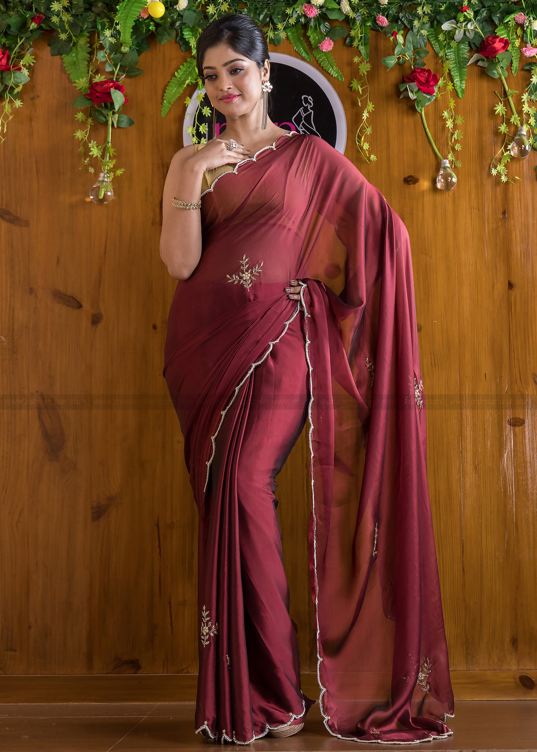 Wine Wonder Fancy silk saree