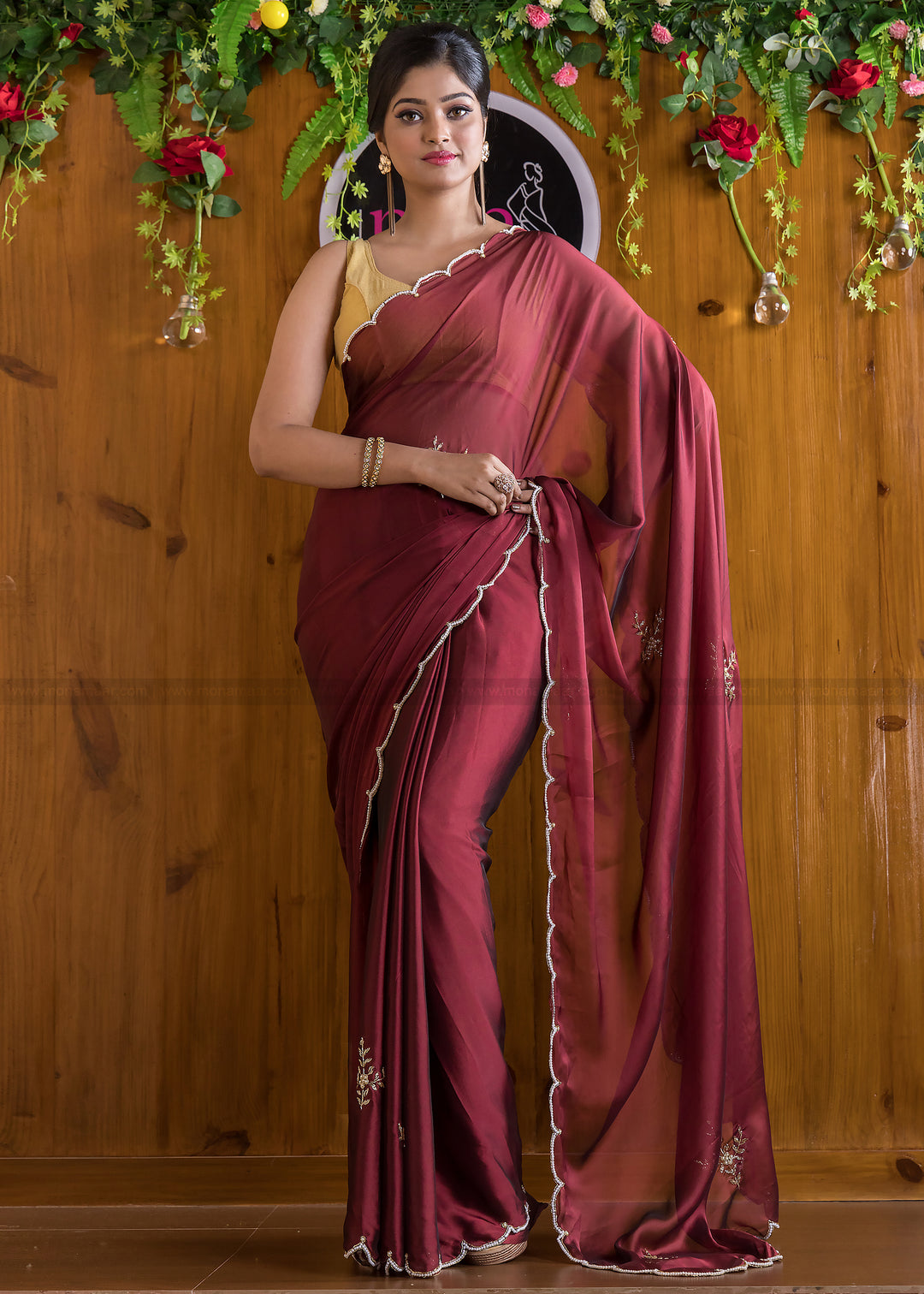 Wine Wonder Fancy silk saree