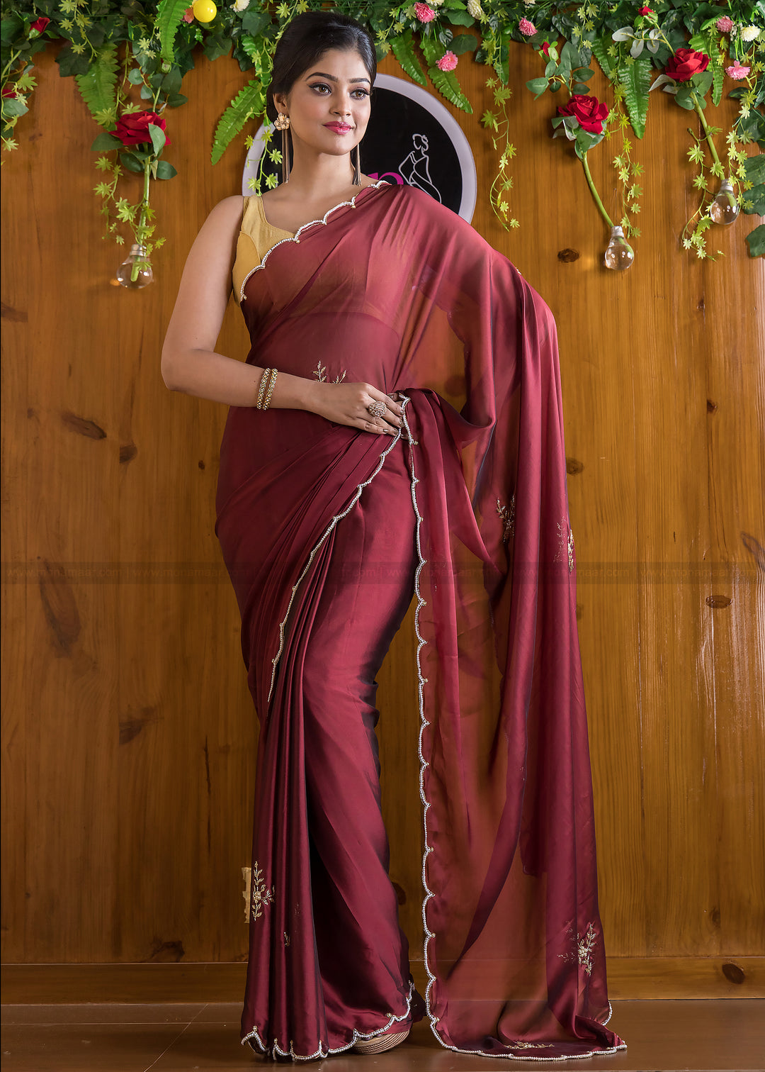 Wine Wonder Fancy silk saree