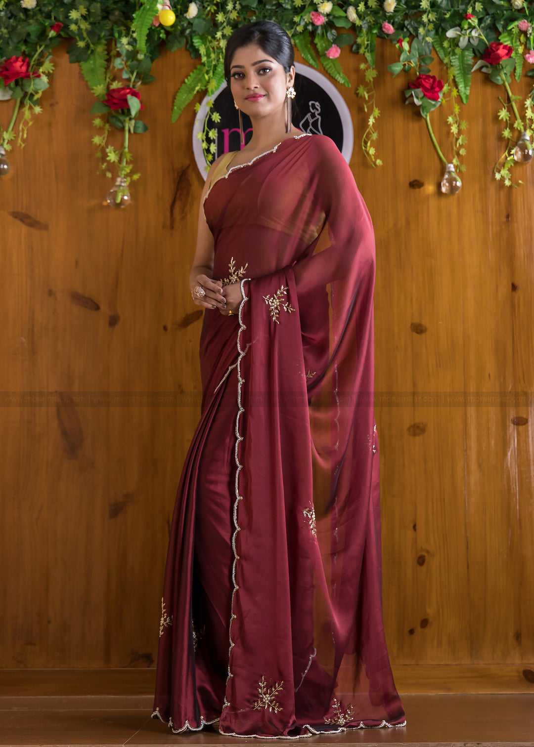 Wine Wonder Fancy silk saree