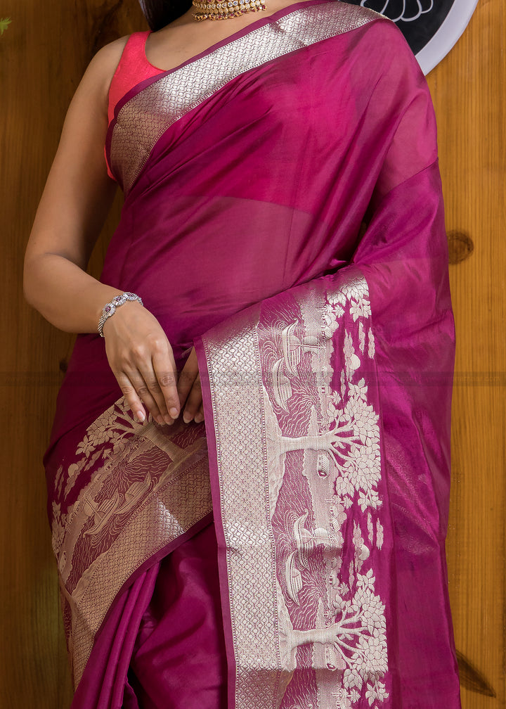 Nadi Ghat Banarasi Fancy silk Saree