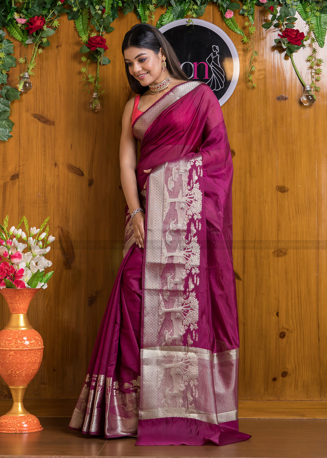 Nadi Ghat Banarasi Fancy silk Saree