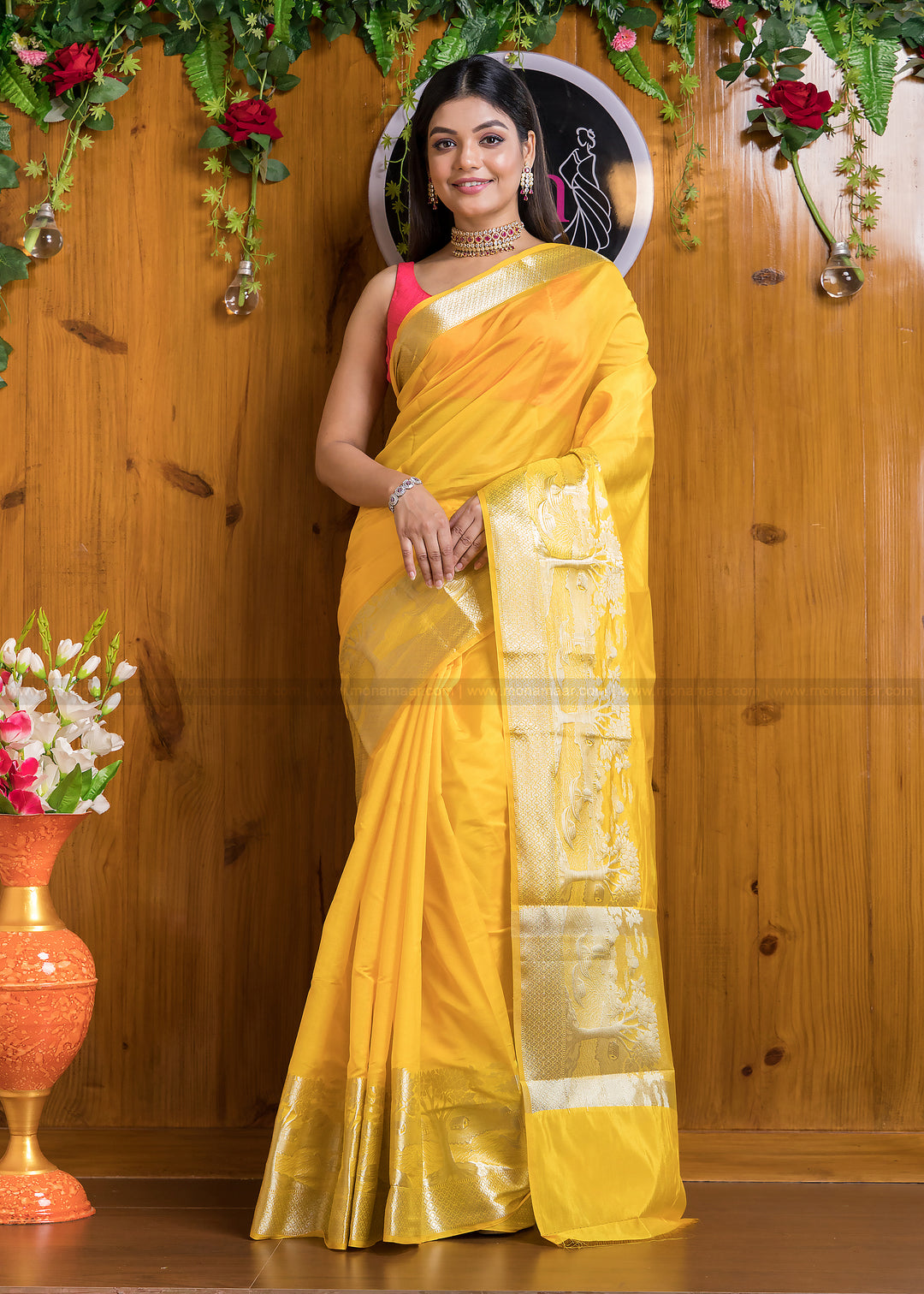 Nadi Ghat Banarasi Fancy silk Saree