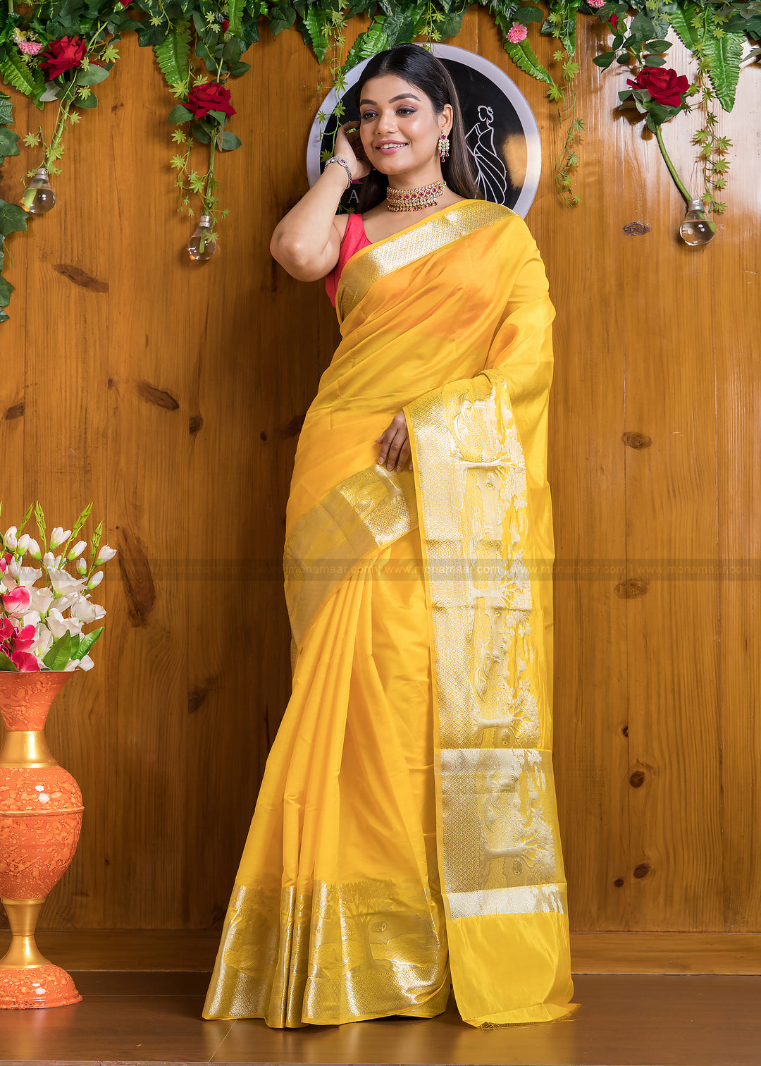 Nadi Ghat Banarasi Fancy silk Saree