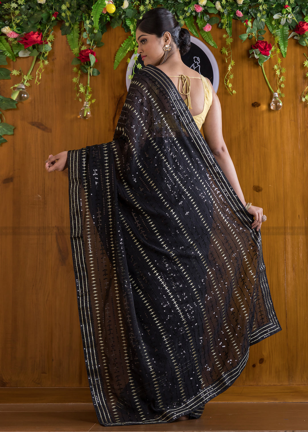 Dream Girl Black Georgette silk saree