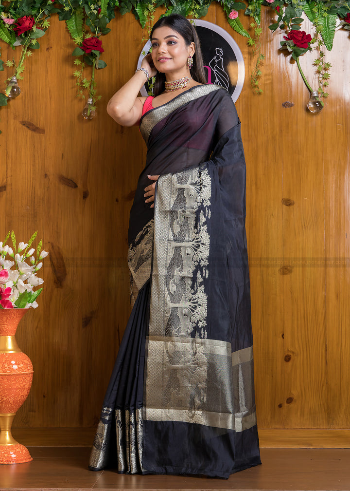 Nadi Ghat Banarasi Fancy silk Saree