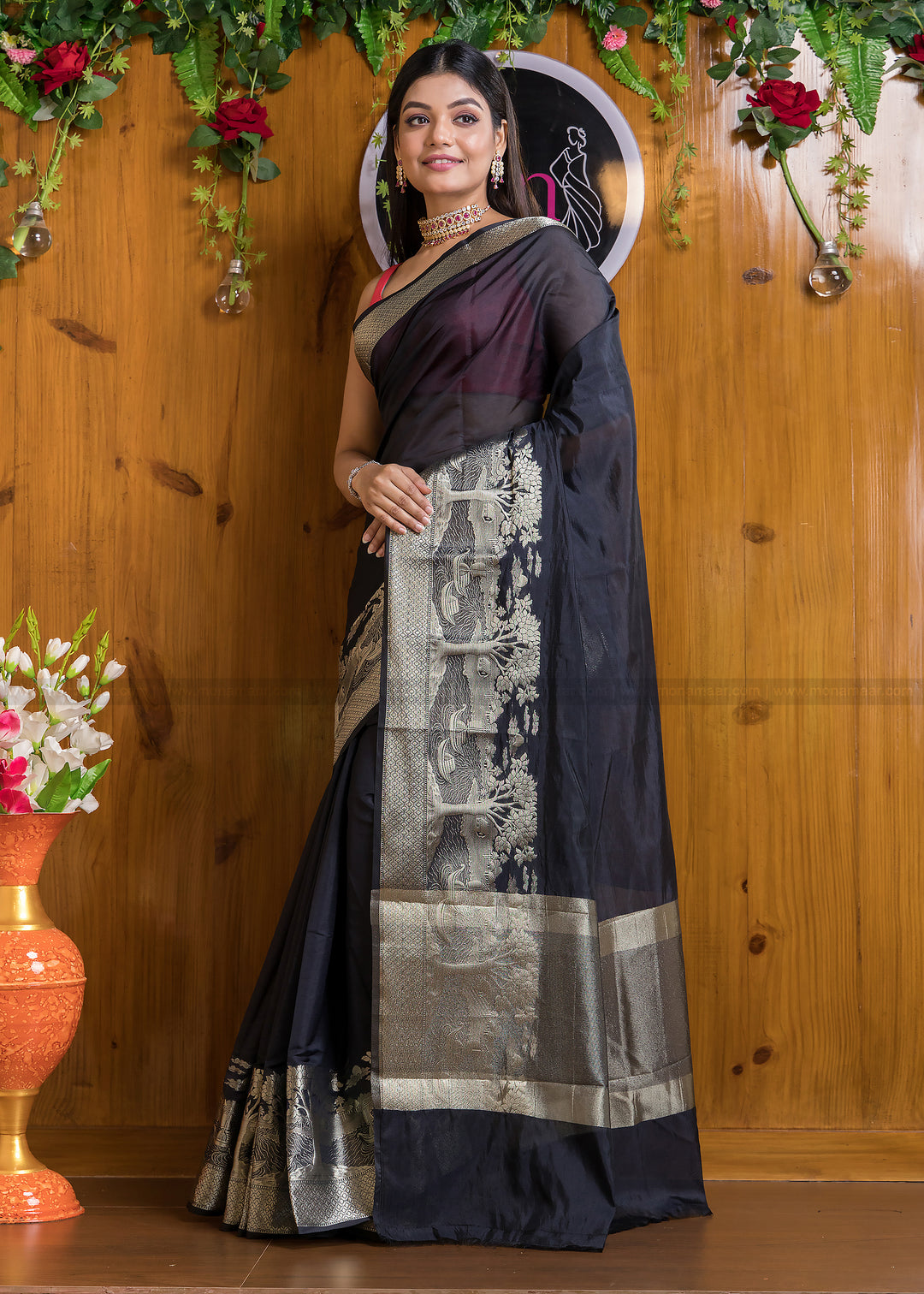 Nadi Ghat Banarasi Fancy silk Saree