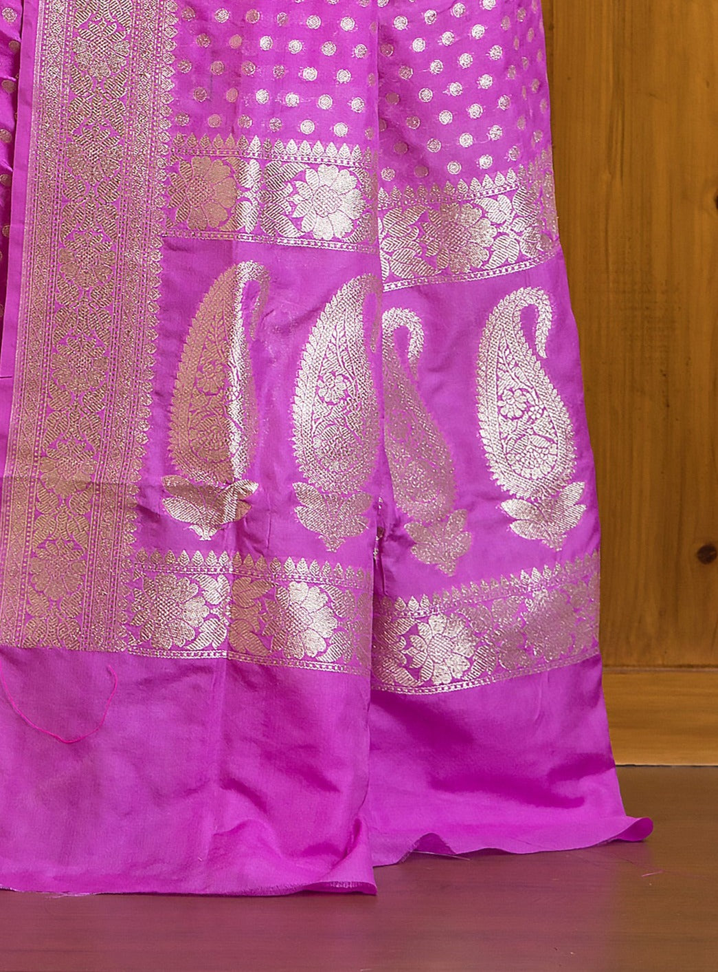 Wild Berry Pink Banarsi semi katan silk Saree