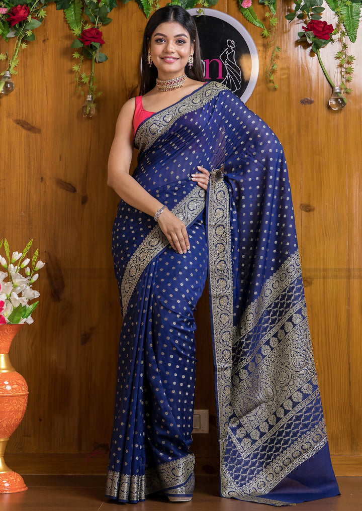 Exclusive Koniya Semi Georgette Banarasi  Saree