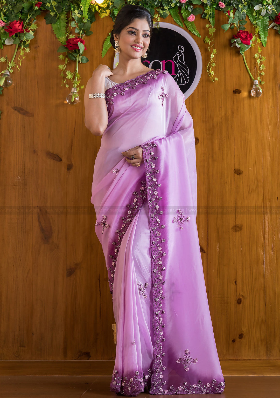 Gem Of A Pearl Saree (Zest Of Orchid)