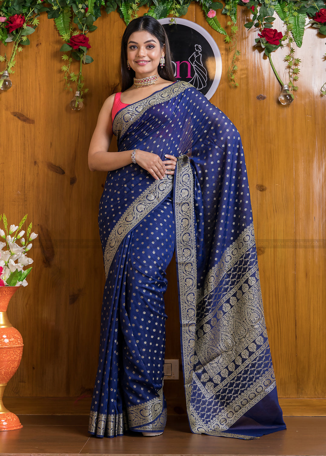 Exclusive Koniya Semi Georgette Banarasi  Saree