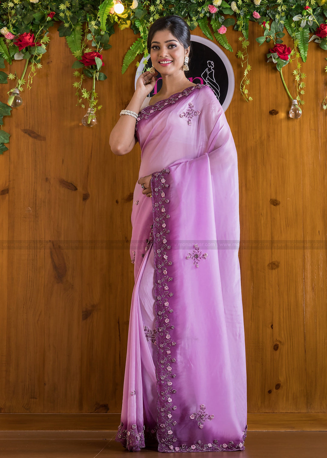 Gem Of A Pearl Saree (Zest Of Orchid)