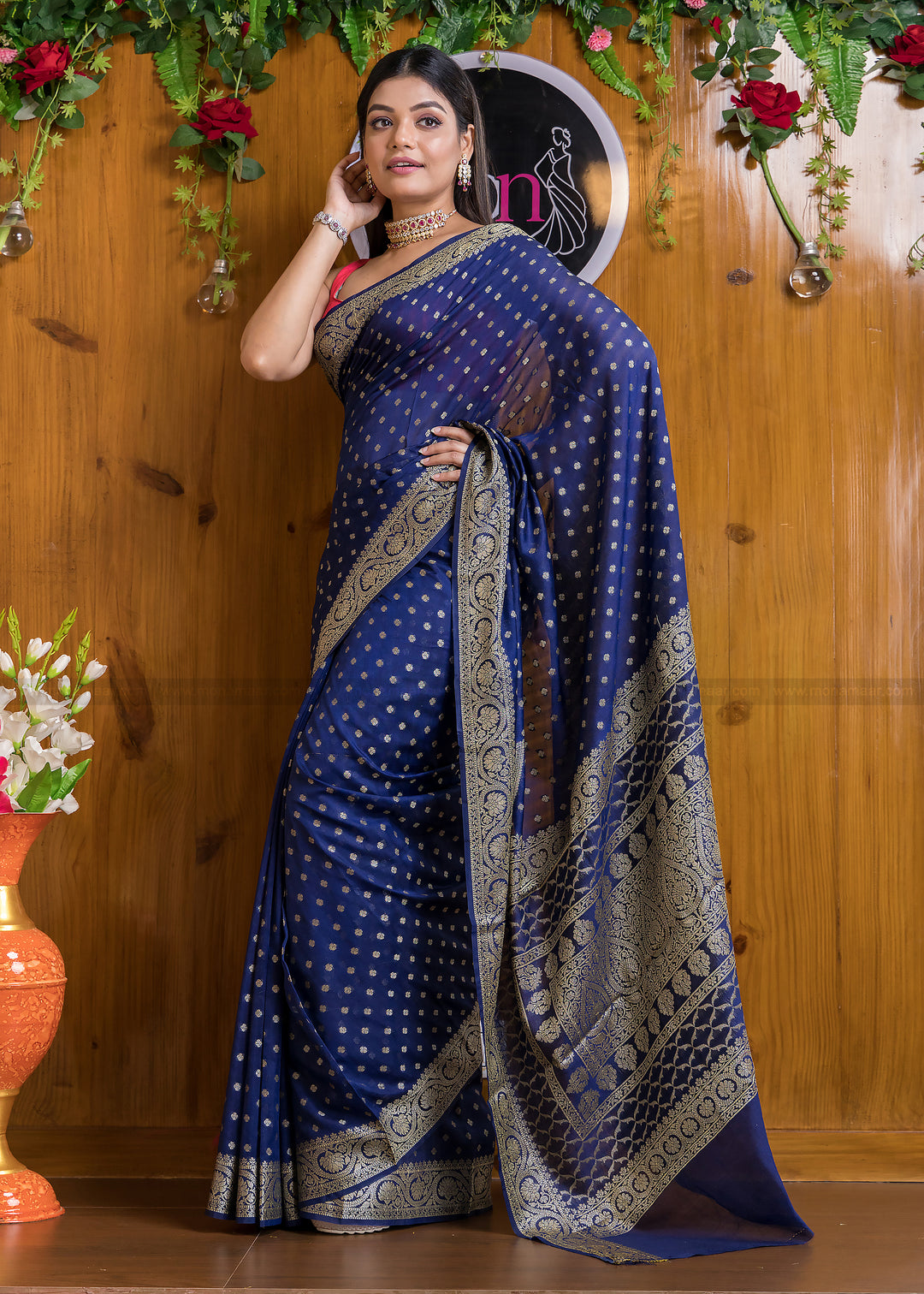 Exclusive Koniya Semi Georgette Banarasi  Saree