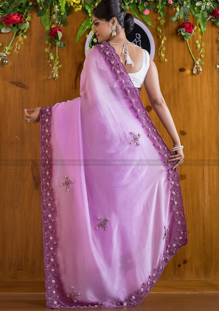 Gem Of A Pearl Saree (Zest Of Orchid)