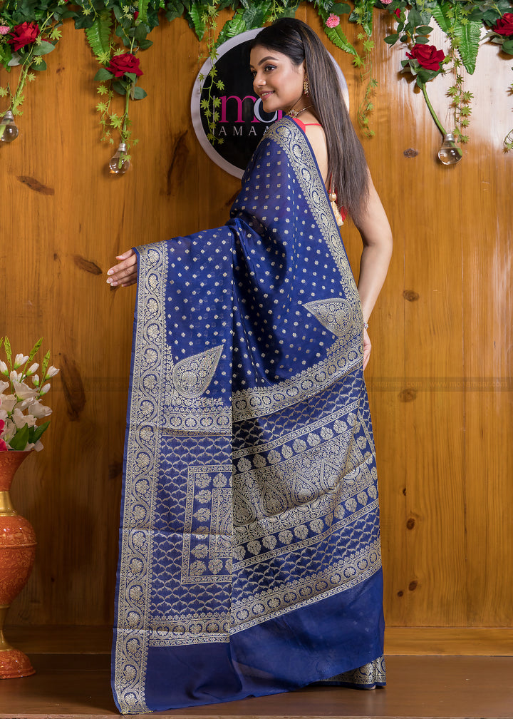 Exclusive Koniya Semi Georgette Banarasi  Saree