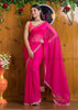 Mingle With Single Color Organza (Barbie Pink)Saree