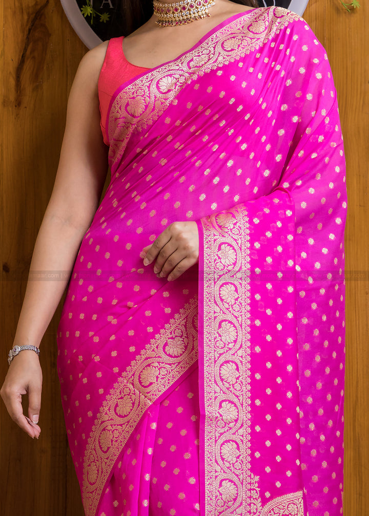 Exclusive Koniya Semi Georgette Banarasi  Saree