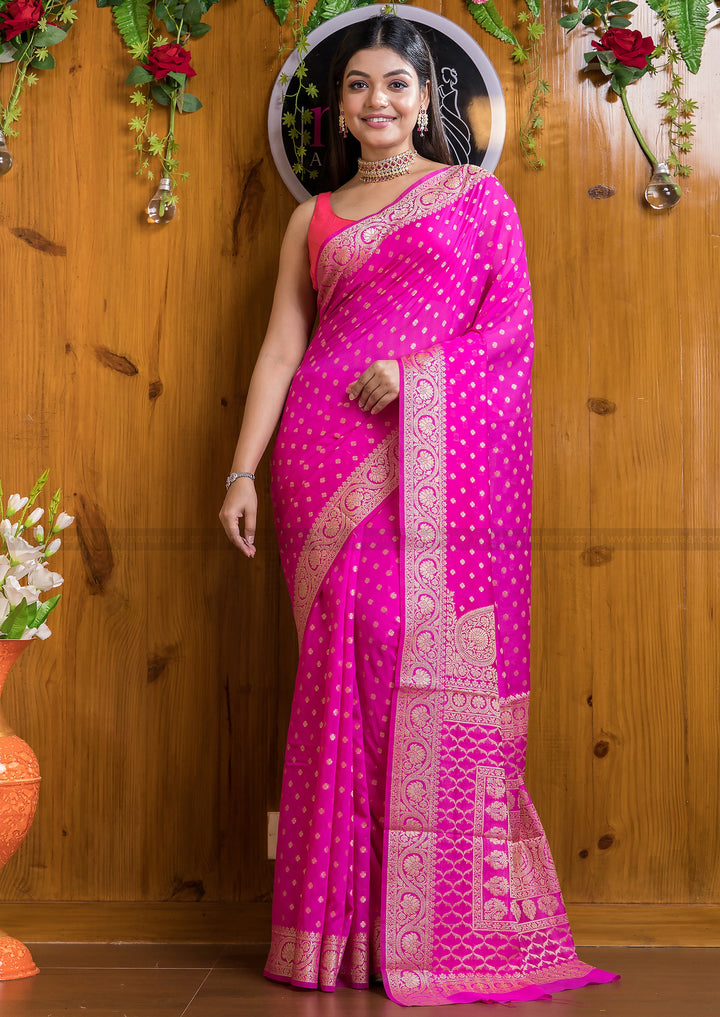 Exclusive Koniya Semi Georgette Banarasi  Saree