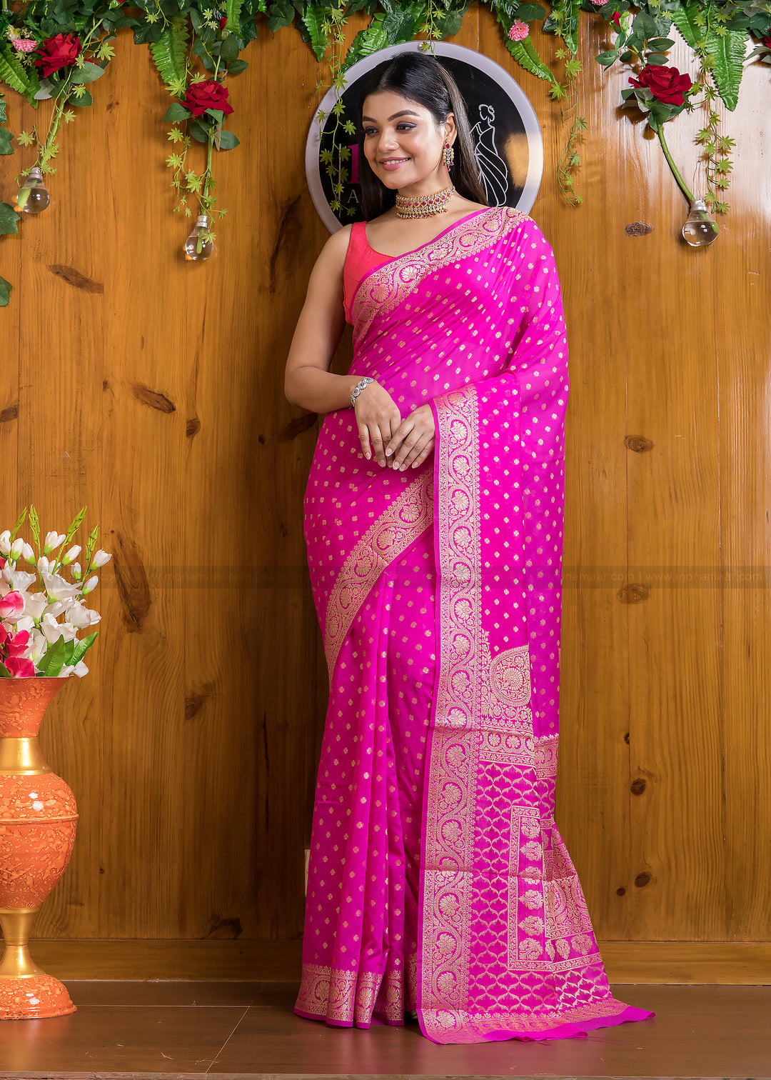 Exclusive Koniya Semi Georgette Banarasi  Saree