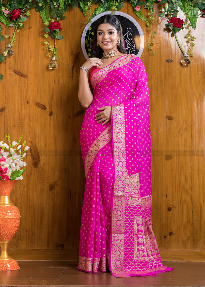 Exclusive Koniya Semi Georgette Banarasi  Saree