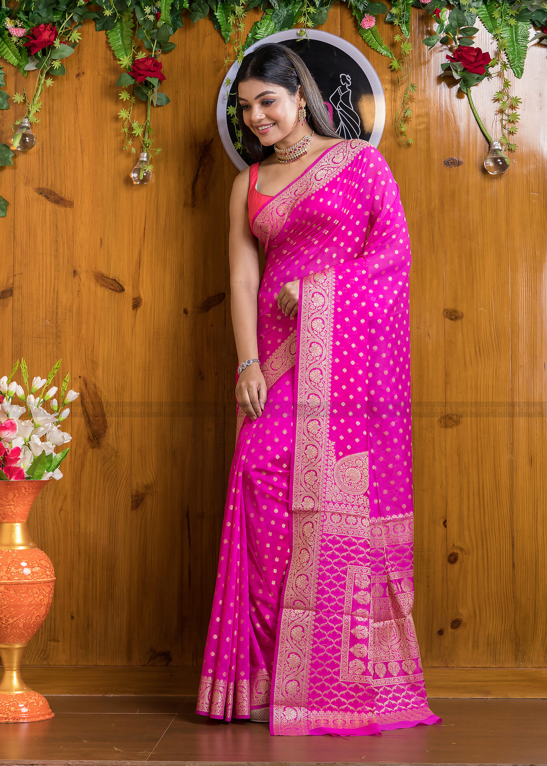 Exclusive Koniya Semi Georgette Banarasi  Saree