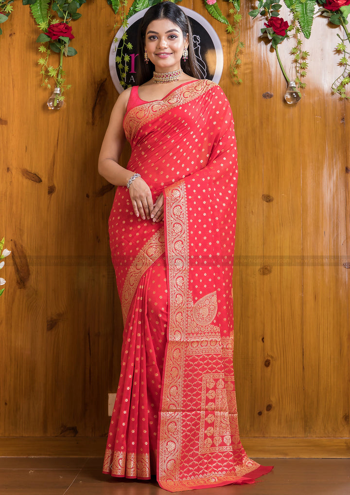 Exclusive Koniya Semi Georgette Banarasi  Saree