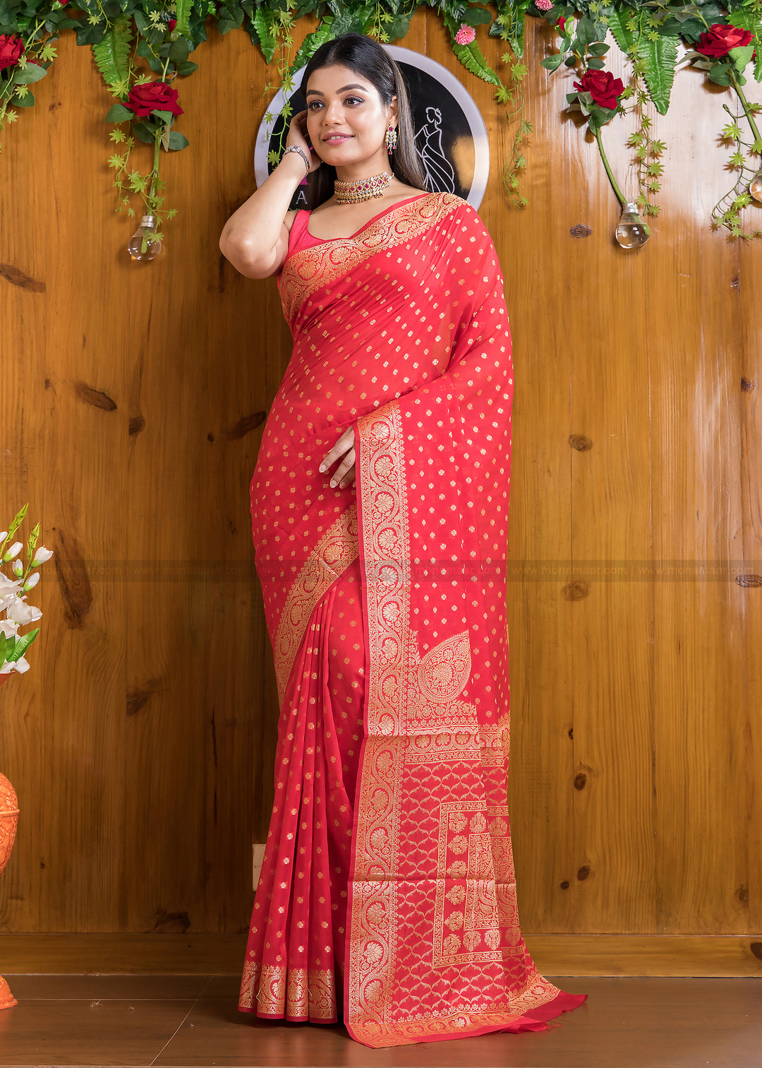 Exclusive Koniya Semi Georgette Banarasi  Saree