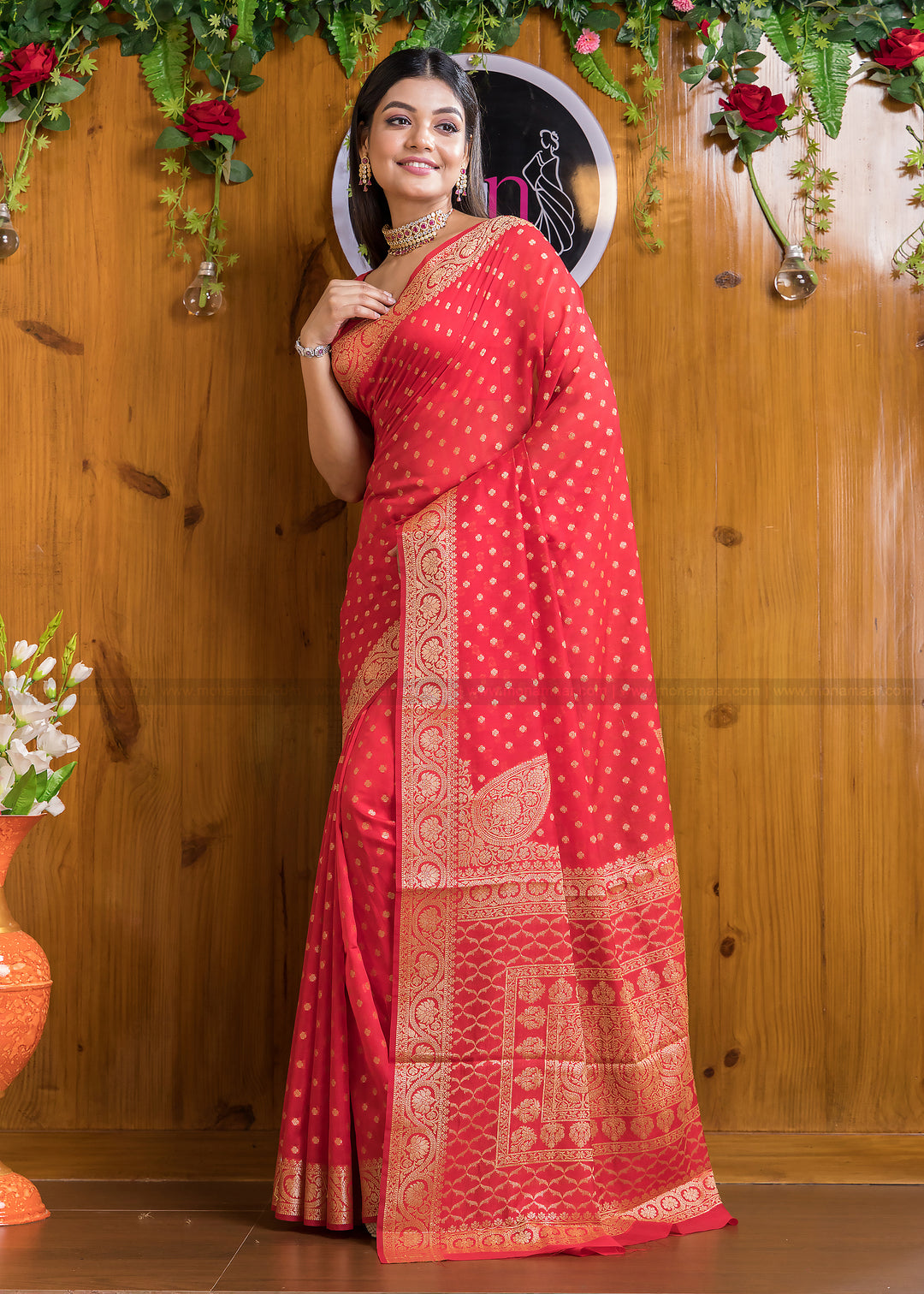 Exclusive Koniya Semi Georgette Banarasi  Saree