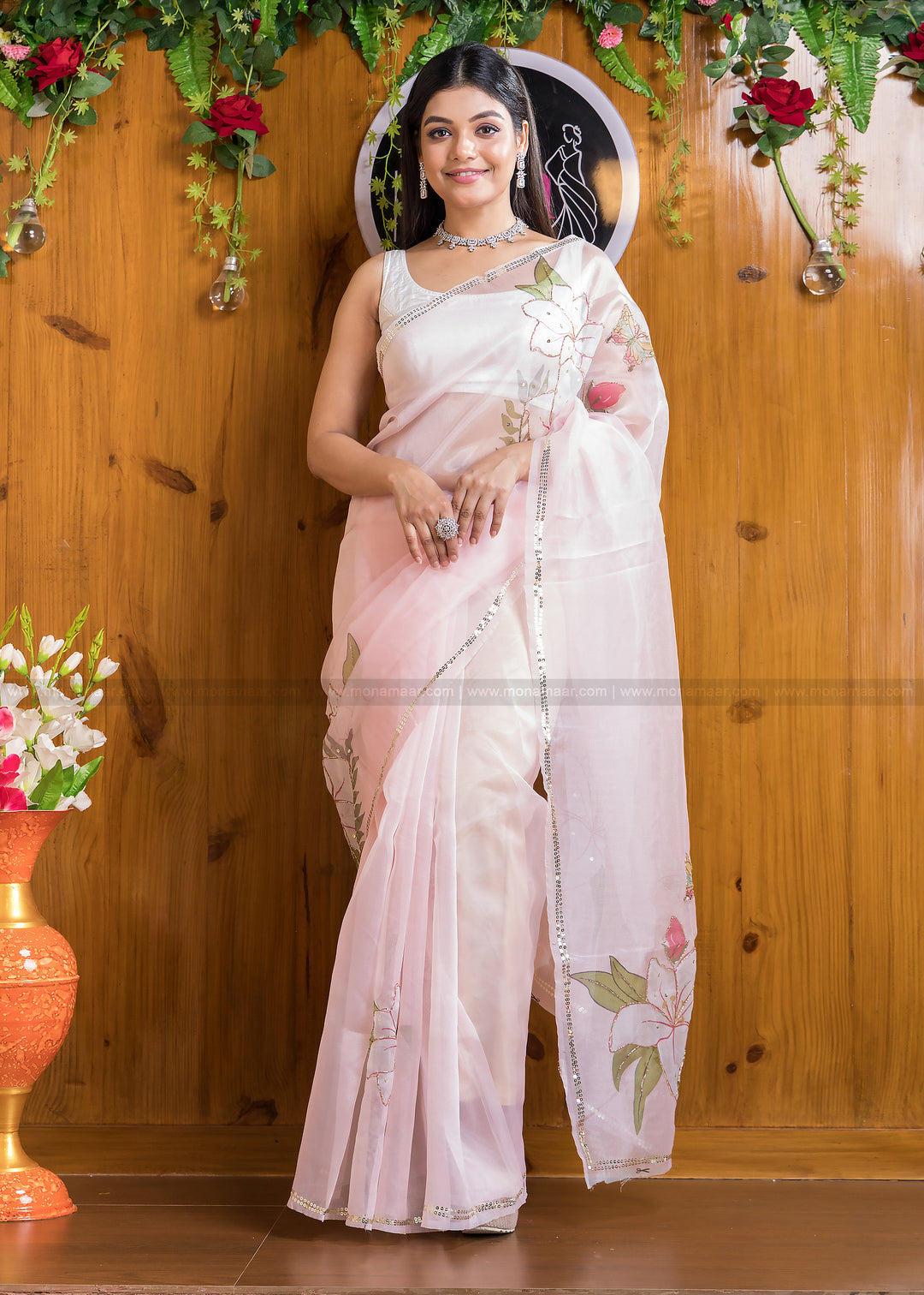 Wonder Organza (Pinkish Tone) Saree