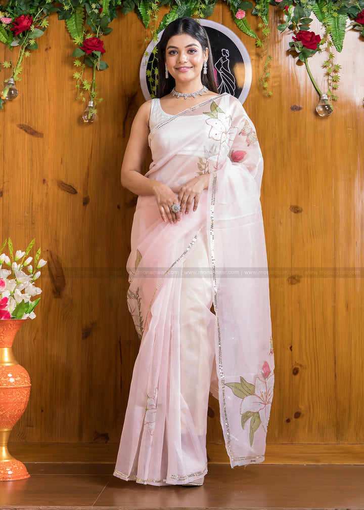 Wonder Organza (Pinkish Tone) Saree