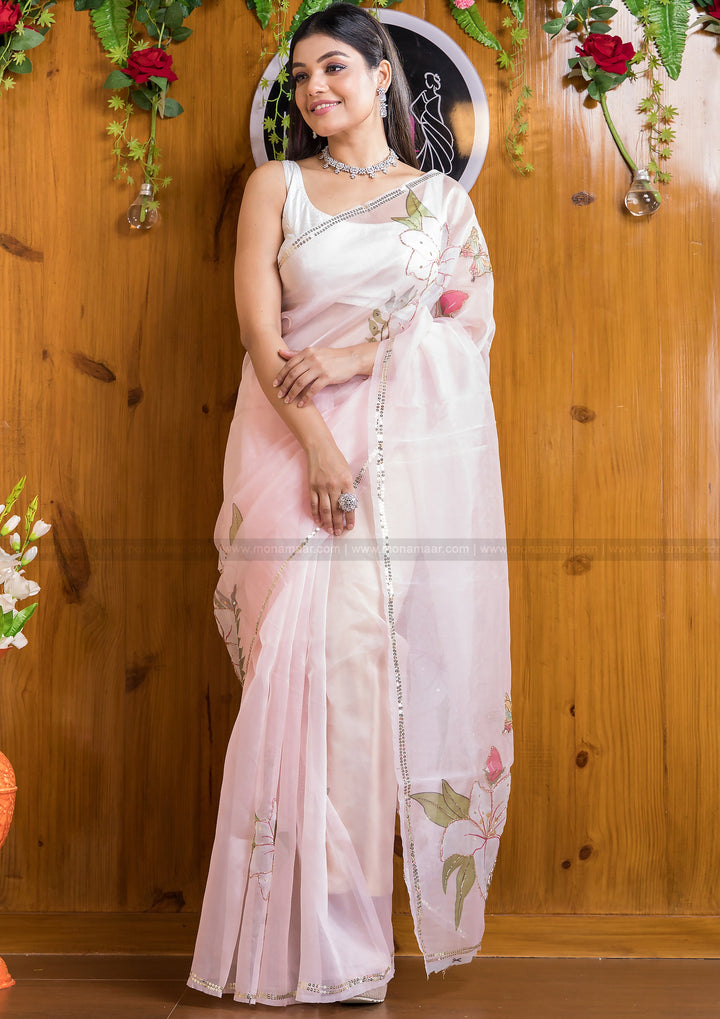 Wonder Organza (Pinkish Tone) Saree