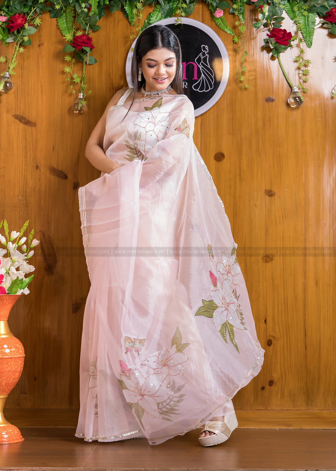 Wonder Organza (Pinkish Tone) Saree