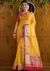 Suncrest Yellow Banarasi Organza  Saree