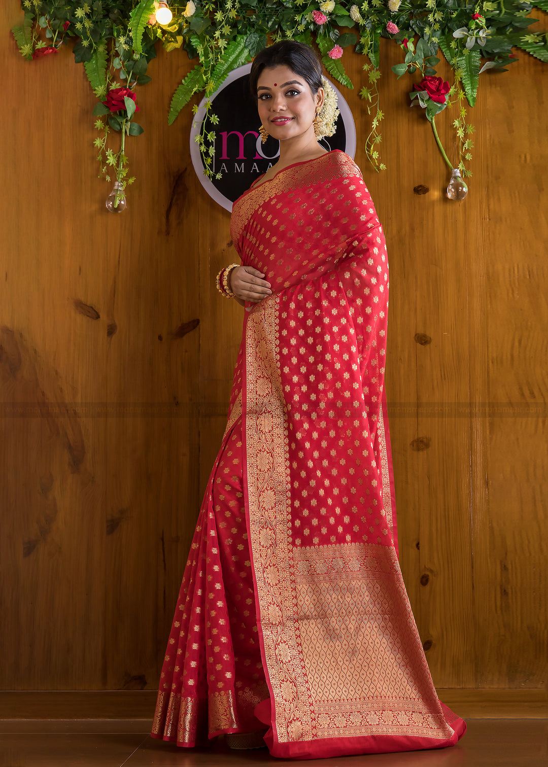 Crimson Red Banarasi Saree