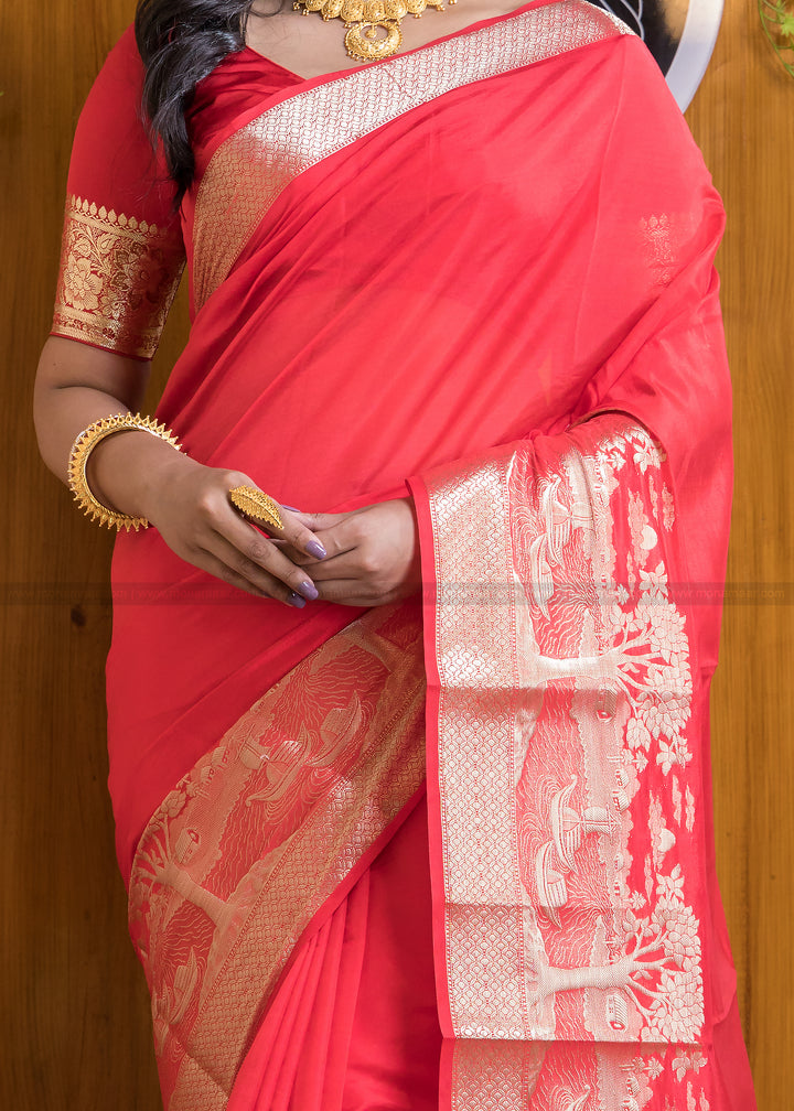 Nadi Ghat Banarasi Fancy silk Saree